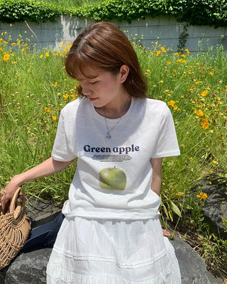 Apple print T-shirt