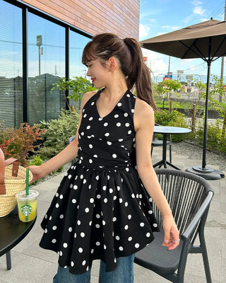 Polka Dot Halter Mini Dress