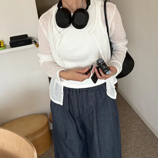 Linen blend cardigan