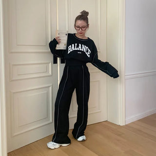 Lettering Sweatshirt Set