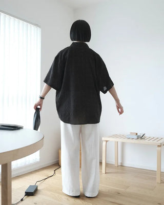 Checked short-sleeved shirt