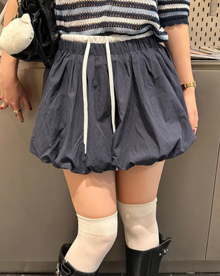 Two-tone balloon mini skirt