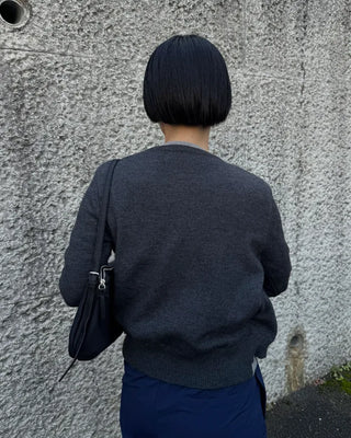 Double-breasted round cardigan