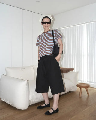 Bermuda One-Pleat Cotton Pants