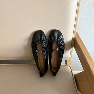 Ribbon Shirring Flat Pumps