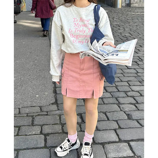Colored cargo skirt
