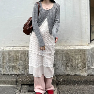 Polka Dot Sheer Layered Dress