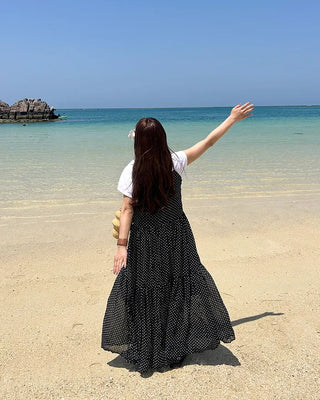 [BEST 50] Sheer Dot Long Dress