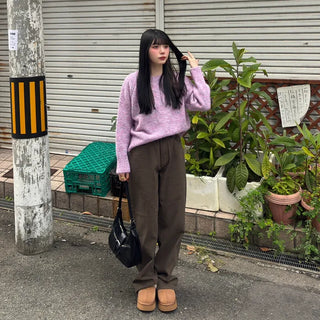 Cotton wide-leg pants