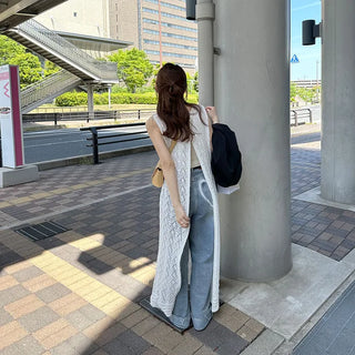 Perforated Long Knit Dress