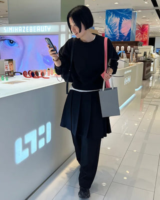 Pleated midi skirt