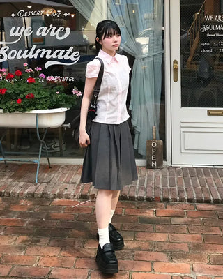Smol Stripe Cap Sleeve Shirt