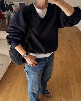 V-neck sweatshirt
