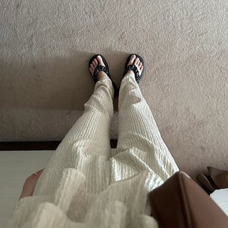 Frilled platform sandals