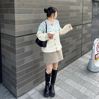 Round neck Nordic cardigan