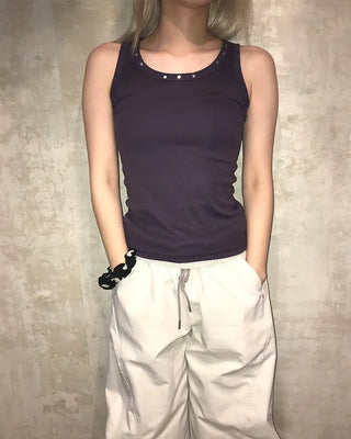 Studded neckline detail camisole