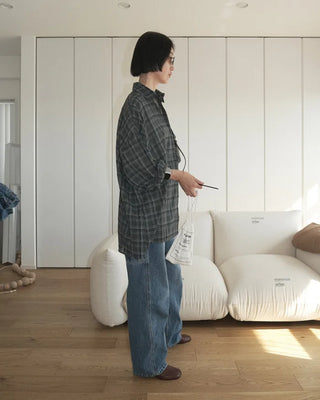 Linen check shirt