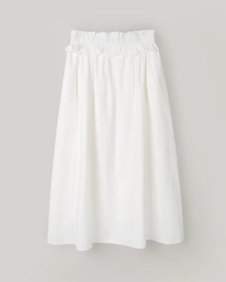 Cotton frill midi skirt