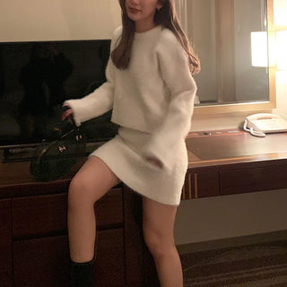 Sleeve knit & skirt set