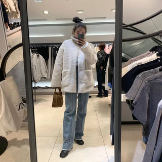 Square suede bag