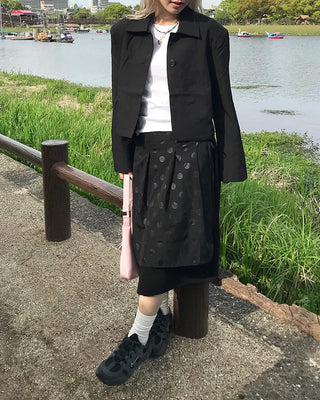 Cropped button jacket