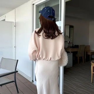 String Cropped Sweatshirt