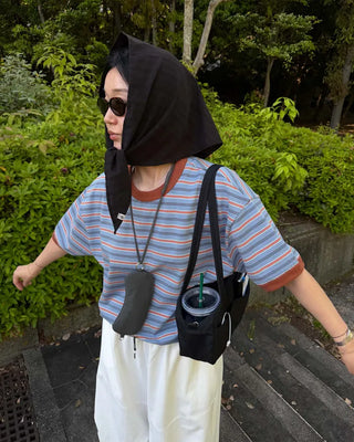 Colored striped short-sleeved T-shirt