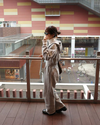 Brushed Half-Zip Jumpsuit
