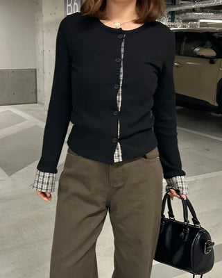 Checkpoint knit cardigan