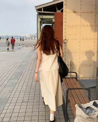 Button-up flared midi skirt