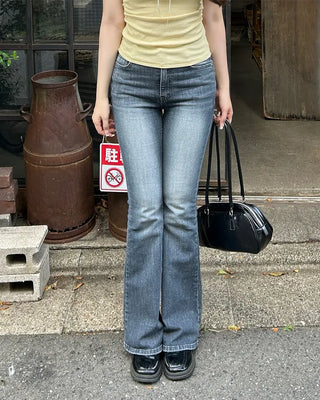 Slim bootcut denim pants