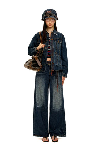 [Moromoro2] Washed Denim Fringe  Collection