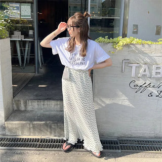 Polka dot long skirt