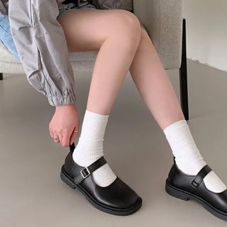 0435 Mary Jane Loafers (2 colors)
