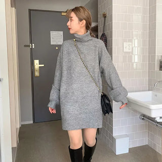 Turtleneck knit dress