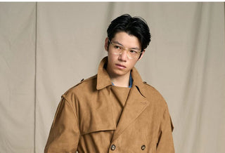[CULTUM] Faux Suede Trench Coat