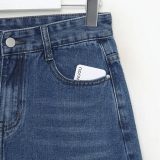 Straight denim pants