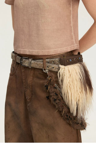 [Monterest] Horsehair Cowhide Saddle Buckle Belt