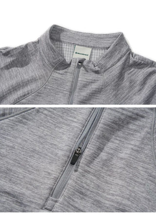 [Monterest] 3A Antibacterial Grid Fleece Half-Zip Tee