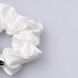 Silver Heart Scrunchie