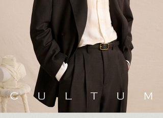 [CULTUM] Wool Blend Double Breasted Relaxed Blazer