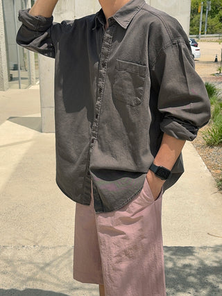 Haze Aging Fade Washed Shirt