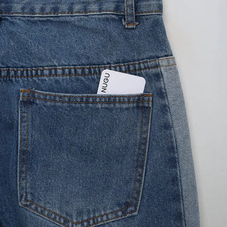 Side-colored denim pants