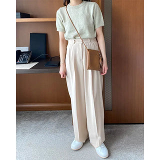 cream half sleeve knit