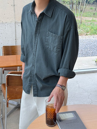Haze Aging Fade Washed Shirt