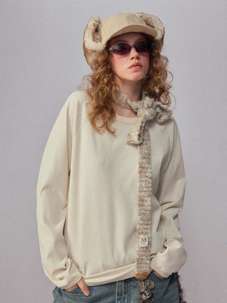 [Monterest] Speckled Yarn Narrow Knit Scarf