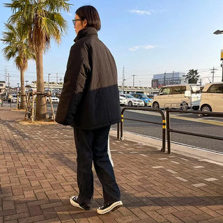 hake black denim pants