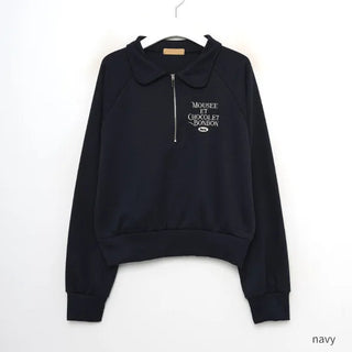 Collared embroidered sweatshirt