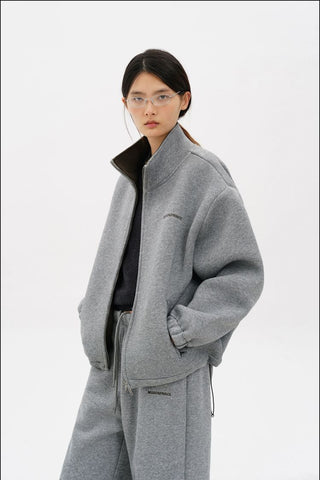[MASONPRINCE] Heavyweight Air Layer Stand Collar Hoodie Set