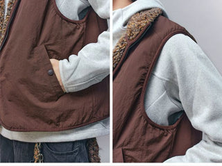 [Monterest] Reversible Fleece Stand Collar Vest